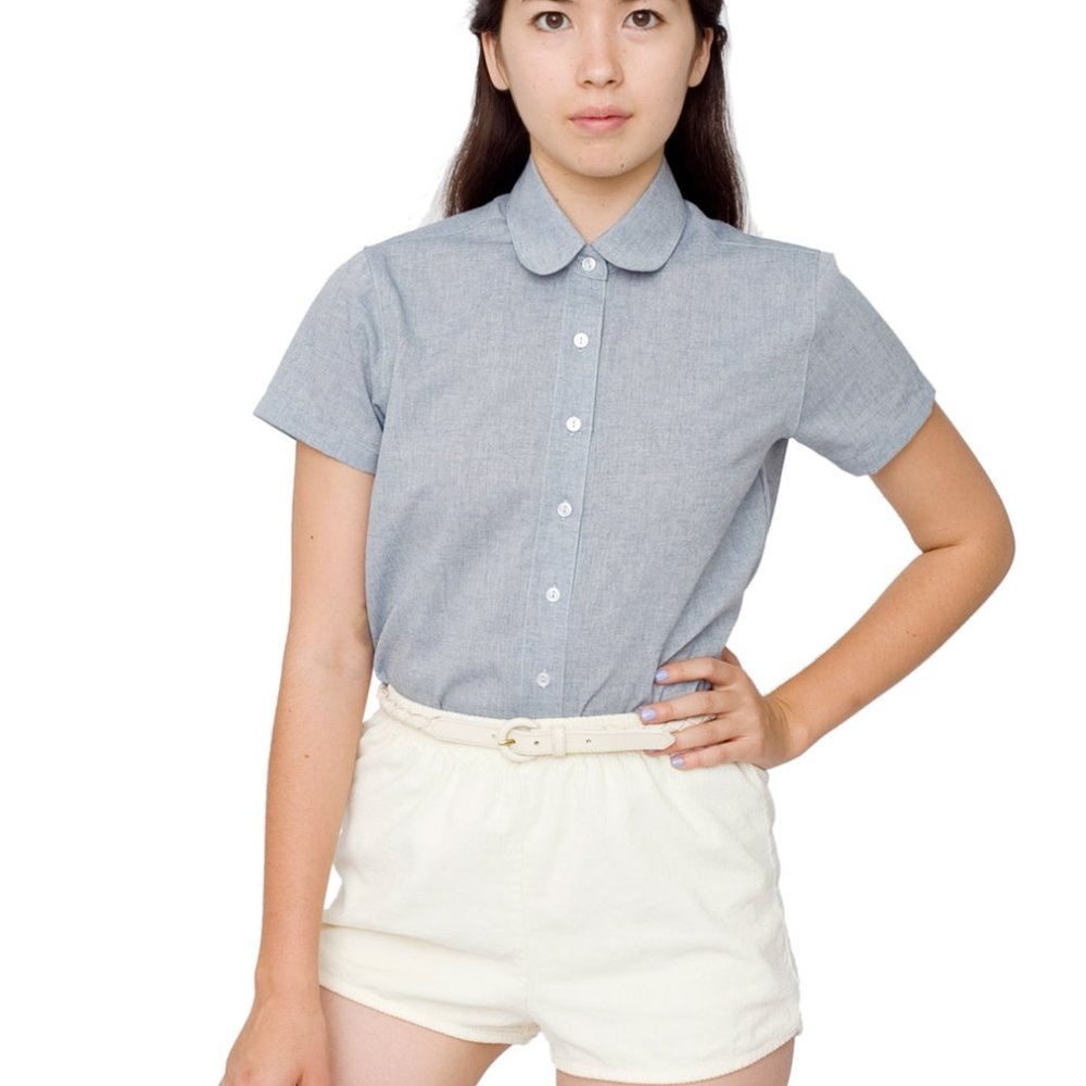 American Apparel Chambray Round Collar Shirt